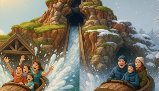 スプラッシュマウンテンの水しぶきが季節で変わるって本当？